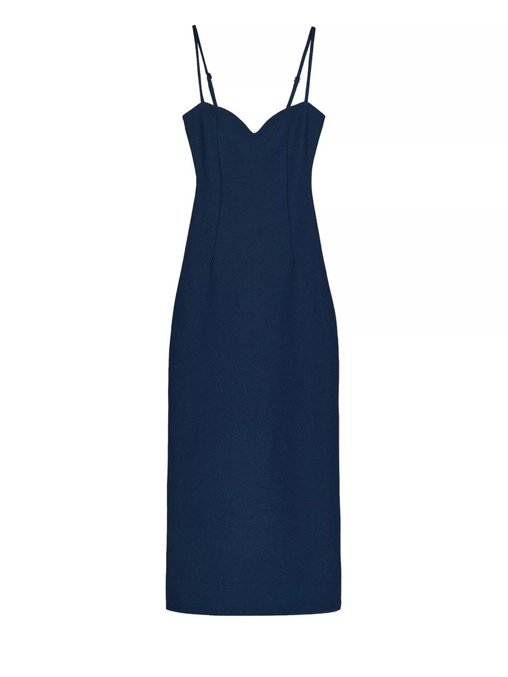 Zara Navy Sweetheart Midi Dress